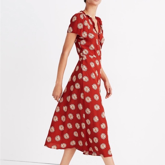 Madewell Dresses & Skirts - Madewell Ruffle Edge wrap midi dress | Daisy Daydream